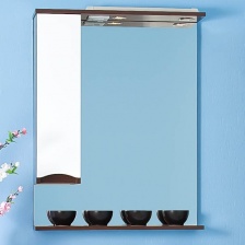 Зеркало-шкаф Бриклаер Токио 80 L венге, белый глянец