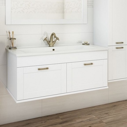Мебель для ванной Sanflor Ванесса 105 подвесная, белая фото 4