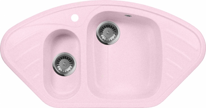 Мойка кухонная AquaGranitEx M-14 светло-розовая фото 1