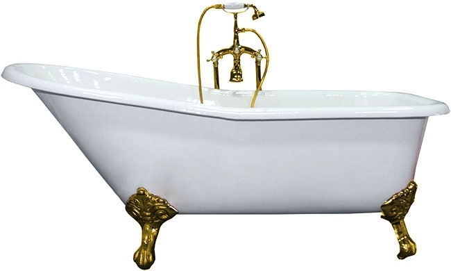 Чугунная ванна Elegansa Schale золотые ножки фото 1