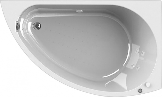 Акриловая ванна Radomir Wachter Бергамо R с гидромассажем и экраном, форсунки белые фото 1