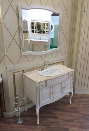 Мебель для ванной Opadiris Лаура белая с патиной фото 3