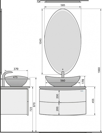 Мебель для ванной Velvex Luna 75 подвесная фото 8