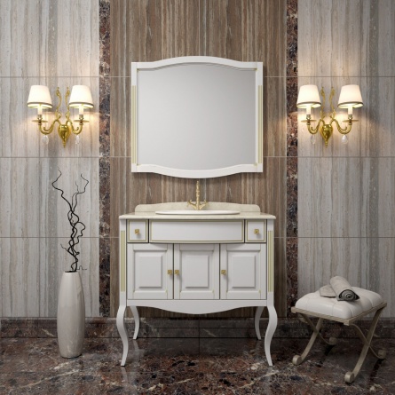 Мебель для ванной Opadiris Лаура белая с патиной фото 1