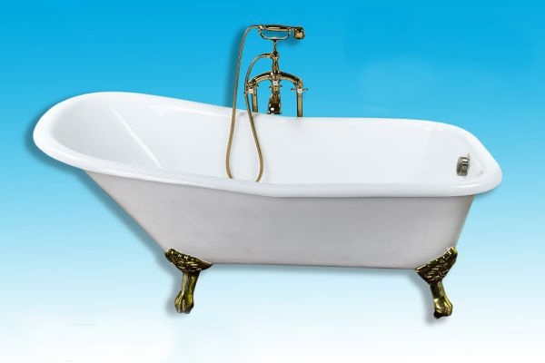 Чугунная ванна Elegansa Schale золотые ножки фото 4