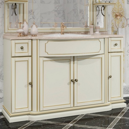 Мебель для ванной Opadiris Корсо-оро №11 слоновая кость с золотой патиной фото 2