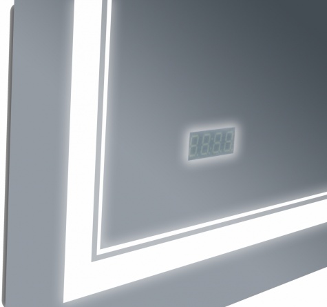 Зеркало Бриклаер Эстель-2 60 с подсветкой, с часами, сенсор на корпусе фото 5