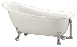 Акриловая ванна BelBagno BB06-1550-CRM ножки хром