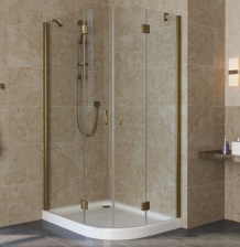 Душевой уголок Vegas Glass AFS-F Lux 100*80 05 01 L профиль бронза, стекло прозрачное