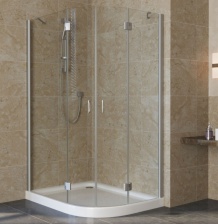 Душевой уголок Vegas Glass AFS-F Lux 120*100 07 01 L профиль матовый хром, стекло прозрачное