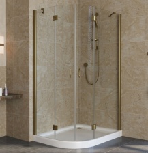 Душевой уголок Vegas Glass AFS-F Lux 100*90 05 01 R профиль бронза, стекло прозрачное
