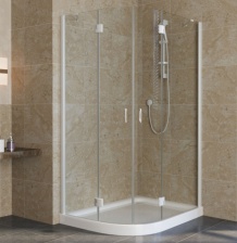 Душевой уголок Vegas Glass AFS-F Lux 120*80 01 01 R профиль белый, стекло прозрачное