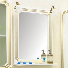 Зеркало Sanflor Каир 60 белое, золотая патина