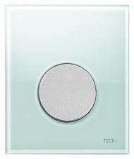 Кнопка смыва Tece Loop Urinal  зеленое стекло, кнопка хром матовый