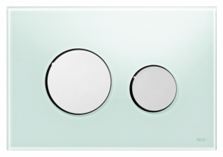 Кнопка смыва Tece Loop  зеленое стекло, кнопка хром