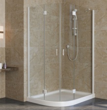 Душевой уголок Vegas Glass AFS-F Lux 120*100 01 01 R профиль белый, стекло прозрачное