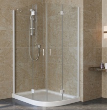 Душевой уголок Vegas Glass AFS-F Lux 120*100 01 01 L профиль белый, стекло прозрачное