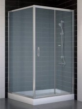 Душевой уголок Vegas Glass ZP+ZPV 100*100 07 10 профиль матовый хром, стекло сатин