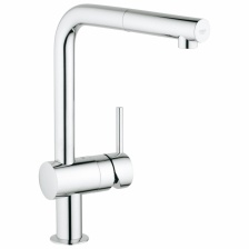 Смеситель для кухонной мойки Grohe Minta с выдвижным L-изливом