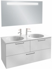 Мебель для ванной Jacob Delafon Odeon Rive Gauche 120 белая, 3 ящика, ручки черные