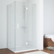Душевой уголок Vegas Glass AFA-F 90*80 01 01 R профиль белый, стекло прозрачное