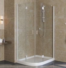 Душевой уголок Vegas Glass AFS-F Lux 100*80 01 01 R профиль белый, стекло прозрачное