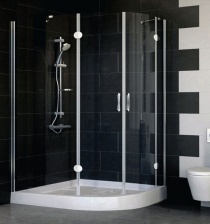 Душевой уголок Vegas Glass AFS-F 120*110 08 01 L стекло прозрачное, 120x110