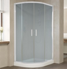 Душевой уголок Vegas Glass ZS-F 100*90 01 10 профиль белый, стекло сатин