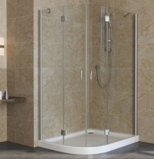 Душевой уголок Vegas Glass AFS-F Lux 120*110 07 01 R профиль матовый хром, стекло прозрачное