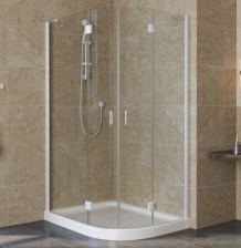 Душевой уголок Vegas Glass AFS-F Lux 110*90 01 01 L профиль белый, стекло прозрачное