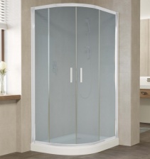Душевой уголок Vegas Glass ZS-F 100*80 01 10 профиль белый, стекло сатин