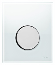 Кнопка смыва Tece Loop Urinal  белое стекло, кнопка хром