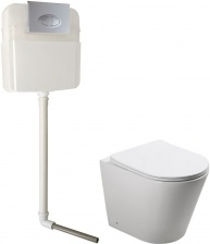 Комплект SantiLine SL-5020 + SL-02 безободковый унитаз с микролифтом+ бачок для скрытого монтажа