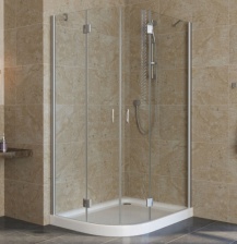 Душевой уголок Vegas Glass AFS-F Lux 110*90 07 01 R профиль матовый хром, стекло прозрачное