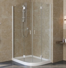 Душевой уголок Vegas Glass AFS-F Lux 100*90 01 01 L профиль белый, стекло прозрачное