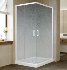 Душевой уголок Vegas Glass ZA-F 90*80 01 02 профиль белый, стекло шиншилла