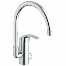Смеситель для кухонной мойки Grohe Eurosmart с запорным вентилем