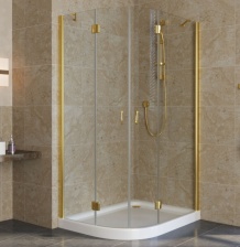 Душевой уголок Vegas Glass AFS-F Lux 110*80 09 01 R профиль золото, стекло прозрачное