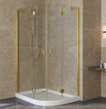 Душевой уголок Vegas Glass AFS-F Lux 120*80 09 01 L профиль золото, стекло прозрачное