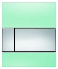 Кнопка смыва Tece Square Urinal  зеленое стекло, кнопка хром