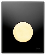 Кнопка смыва Tece Loop Urinal  черное стекло, кнопка золото
