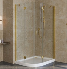 Душевой уголок Vegas Glass AFS-F Lux 100*90 09 01 R профиль золото, стекло прозрачное