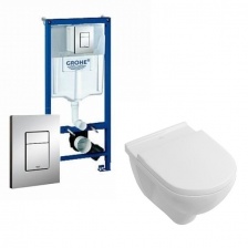 Комплект инсталляция Grohe Rapid SL + унитаз Villeroy&Boch O.Novo + крышка 