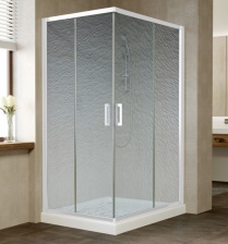 Душевой уголок Vegas Glass ZA-F 110*80 01 02 профиль белый, стекло шиншилла
