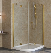 Душевой уголок Vegas Glass AFS-F Lux 120*90 09 01 R профиль золото, стекло прозрачное