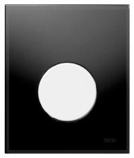 Кнопка смыва Tece Loop Urinal  черное стекло, кнопка белая