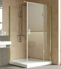 Душевой уголок Vegas Glass AFP-Fis Lux 120*100 09 01 R профиль золото, стекло прозрачное
