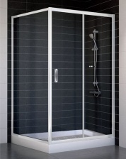 Душевой уголок Vegas Glass ZP+ZPV 110*100 01 01 профиль белый, стекло прозрачное