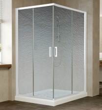 Душевой уголок Vegas Glass ZA-F 110*100 01 02 профиль белый, стекло шиншилла