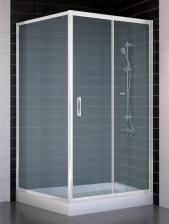 Душевой уголок Vegas Glass ZP+ZPV 100*100 01 10 профиль белый, стекло сатин